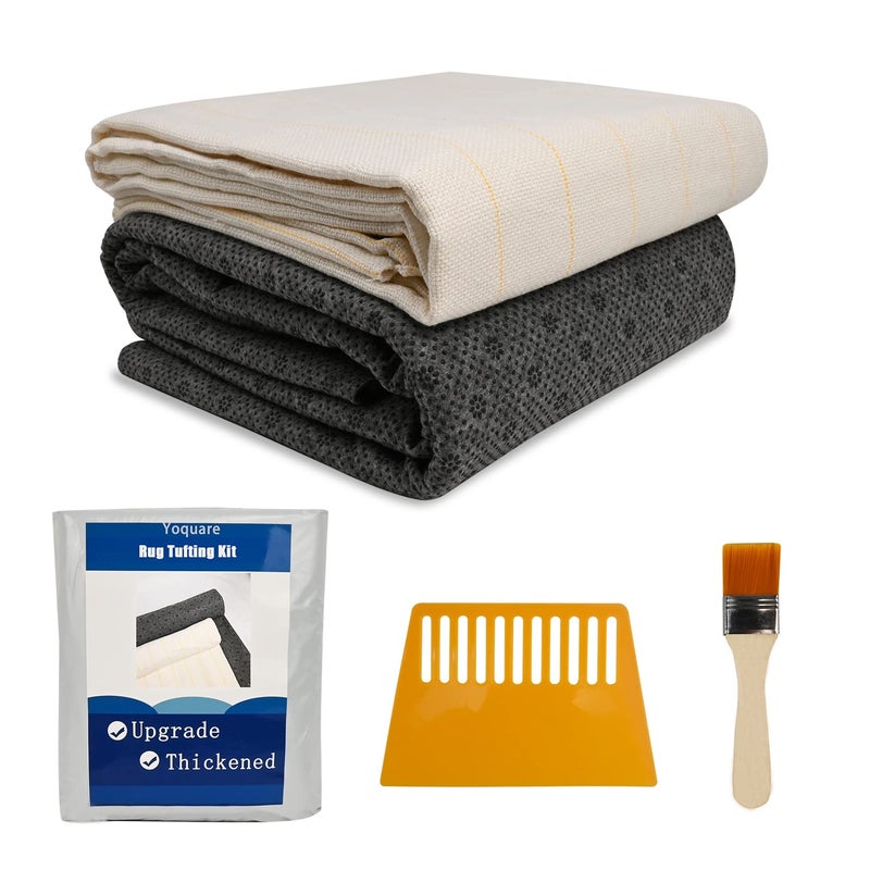Yoquare 83""x59"" Primary Tufting Cloth with Marked Lines  70.9""x47.2"" Tufting Non-Slip Rug Backing Fabric  Large Monk Cloth Kit Rug Tufting Supplies Rug Making Supplies - Image 1
